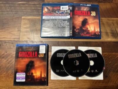 Godzilla 3D Blu-ray/Blu ray/DVD*Lenticular Slipcover*3 Disc-No Digital*-image