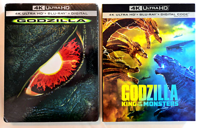 Godzilla (1998) 4K STEELBOOK New/Godzilla: King of Monsters 4K+Slip Cover, Used-image