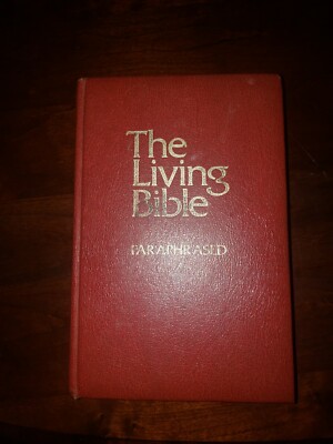 the living bible paraphrased by guide posts associates red leather cover -image