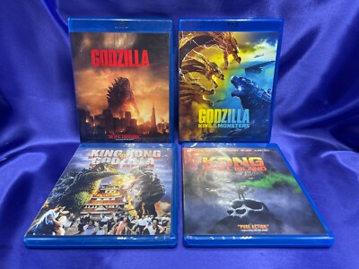 Lot of 4 Godzilla & King Kong Skull Island Warner Bros Blu-Ray Disc with Cases-image