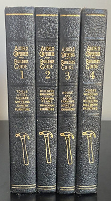 Vintage 1949 Audels Carpenters And Builders Guide Set of 4 Books Handyman Bible-image