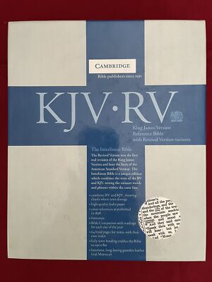 Cambridge KJV And The Revised Black Goatskin Leather Interlinear Avrv5 Bible '94-image