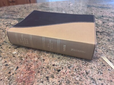 NIV Life Application Study BIBLE 1997 Brown European Leather VERY NICE-image