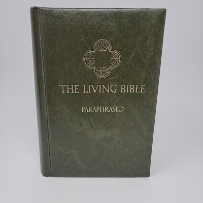The Living Bible TYNDALE Paraphrased Green Padded Hardcover 1972 Vintage Book-image