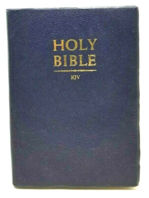 Holy Bible King James Version Blue Imitation Leather Gold Gilt Edges (G20)-image