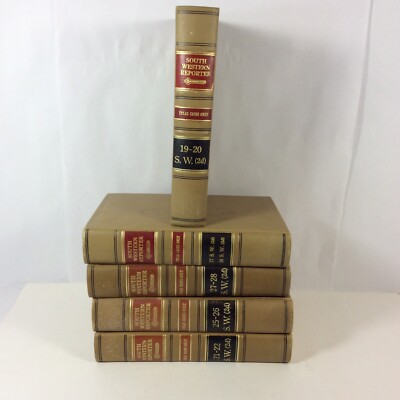1929 Southwestern Reporter Texas West Law Book Harris County Lot Leather Bound-image