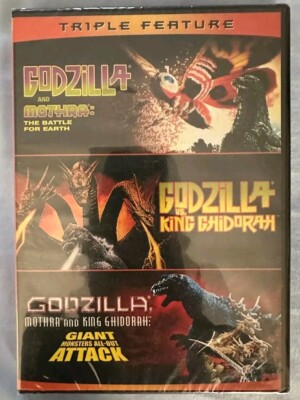 Godzilla Triple Feature Giant Monsters Mothra King Ghidorah NEW OOP DVD-image