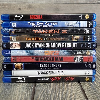 Action Blu-Ray 10 Movie Lot Some Sealed/EUC Transformers, Point Break, Godzilla-image