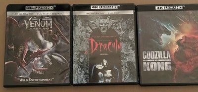 4K Ultra HD Lot Of 3 Venom, Dracula, Godzilla-image