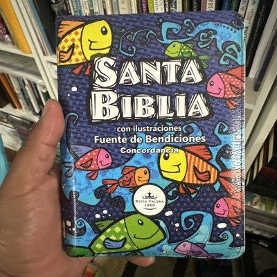 Biblia Para Niños RVR.1960 Con Ilustraciones Fuente De Bendiciones Azul  Indice -image