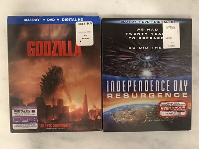 Sci-Fi Disaster Blu-Ray/DVD Lot: Godzilla(2014)/Independence Day:Resurgence(2016-image