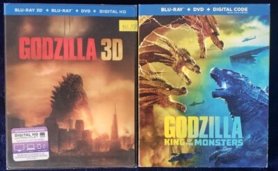 LOT OF 2 GODZILLA 2014 & GODZILLA KING OF THE MONSTERS 2019 BLU-RAY 3D + BLU-RAY-image