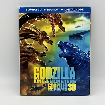 Godzilla: King of the Monsters (3D Blu-ray/Blu-ray, 2019) w/Slipcover New Sealed-image