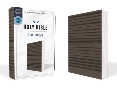 NIV, Holy Bible for Boys, Soft Touch Edition, Leathersoft, Gray, Comfort Print b-image