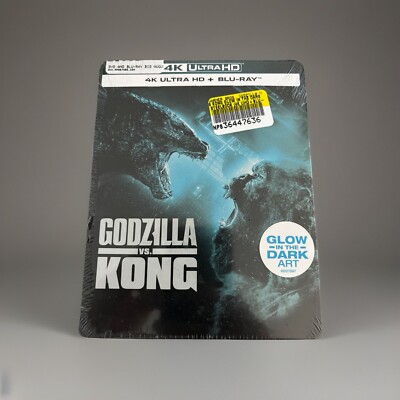 Godzilla vs Kong 2024, Glow in the Dark Steelbook (4K + Blu-Ray) New Sealed-image