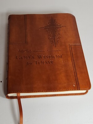 My Daily Scripture Devotional God’s Wisdom For Today Brown Leather Edition 9 X 7-image
