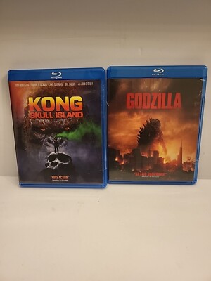 Godzilla 2014 with slipcover and Kong Skull Island Blu-ray + DVD lot of 2 great-image