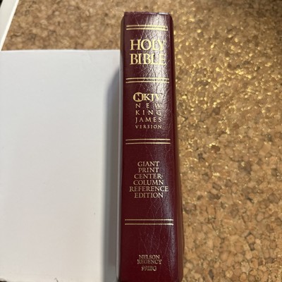 Holy Bible NKJV Giant Print Center Column Reference Edition Nelson 1994 Red-image