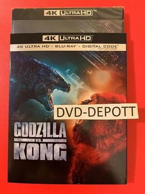 GODZILLA VS KONG 4K ULTRA HD + BLU-RAY + Digital & MINT Slipcover New Free Shipp-image