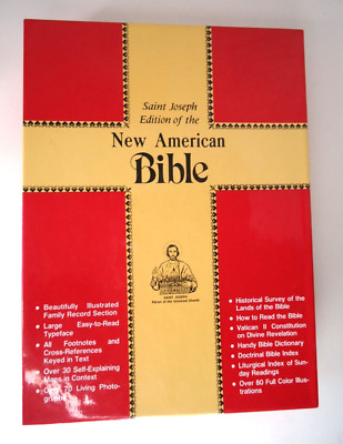 New American Bible St joseph Edition Large Text Burgundy Leather Catholic  F1-image