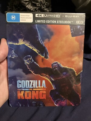 **LOOSE DISC** Godzilla Vs Kong Steelbook 4K Ultra HD + Blu-ray Region Free New-image