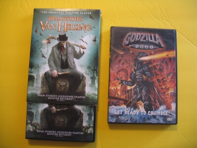 GODZILLA 2000 & BRAM STOKER'S VAN HELSING-2 LIKE NEW HORROR DVD MOVIES-image