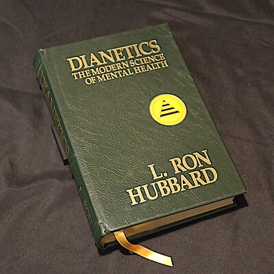 L Ron Hubbard Books Collectors Leather Bound Dianetics 50th Anniversary 1986-image