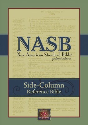 NASB UPDATE SIDE-COLUMN REFERENCE; BLACK BONDED LEATHER By The Lockman NEW-image