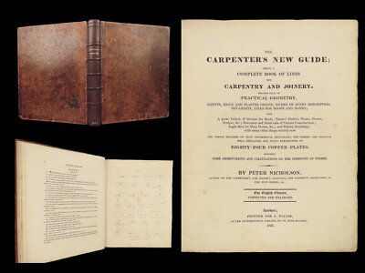 1823 Architecture Carpenters Guide Construction Wood Working Illustrated RARE-image