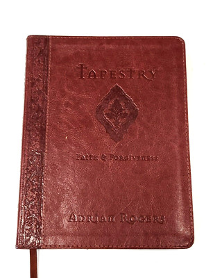 Tapestry Faith & Forgiveness ADRIAN ROGERS Devotional Journal Leather EUC-image