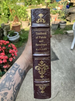 New Textbook of Pistols and Revolvers Julian Hatcher Deluxe Leather/Gilded 1995-image