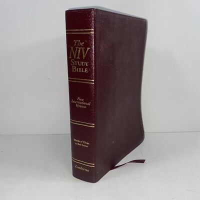 NIV STUDY BIBLE 1OTH ANNIVERSARY BURGUNDY BONDED LEATHER RED LETTER-image