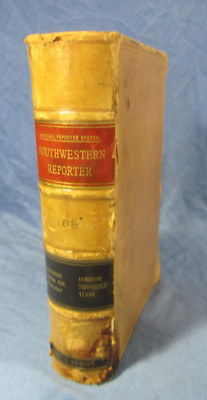 Antique Vintage 1901 Southwestern Reporter Leather  Law Book Indian Territory-image