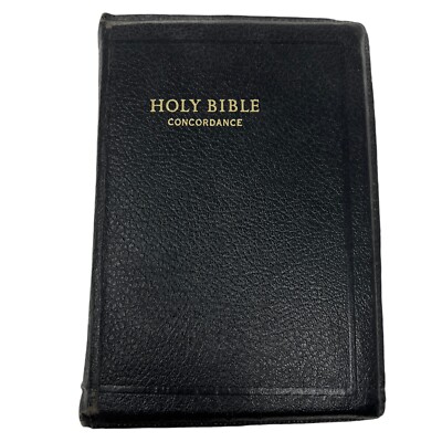 1950's Vintage KJV Holy Bible Illustrated Leather Cross Zipper World Publishing-image