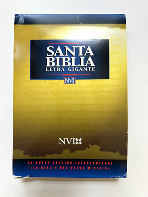 Santa Biblia NVI, Letra Gigante, Black Leather, Very Good Condition, Ships Fast-image