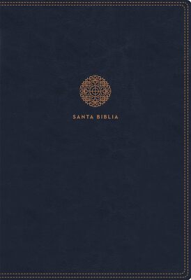 RVR60 Santa Biblia Letra Supergigante Leathersoft Azul con ?8ndice y Cierre-image