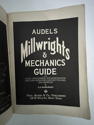 Audels Millwrights & Mechanics Guide by E. P. Anderson Vintage 1940 Leather-image