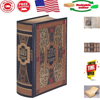 Timeless King James Bible - Elegant Leather Bound with Rare Dore Illustrations-image