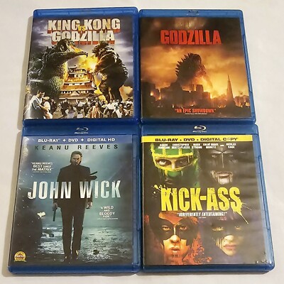 King Kong VS. Godzilla, Godzilla, John Wick & Kick-ass Blu-ray Lot-image