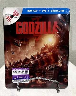 Godzilla Steelbook Embossed Metalpak Blu-Ray + DVD Rare OOP Brand New By Sealed-image