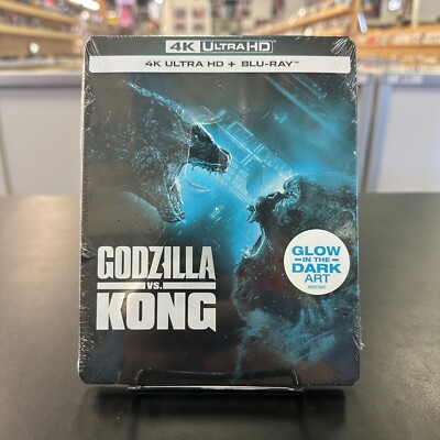 GODZILLA VS. KONG 4K ULTRA HD BLU RAY 2 DISC STEELBOOK WITH GLOW IN THE DARK ART-image