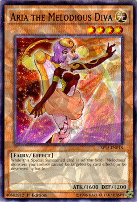 1 x Aria the Melodious Diva - SP15-EN018 - Shatterfoil - 1st Edition Near Mint, -image