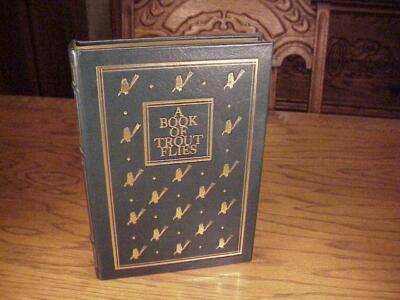 PRESTON JENNINGS - A BOOK OF TROUT FLIES - LEATHER BOUND - FISHING BOOK - MINT-image