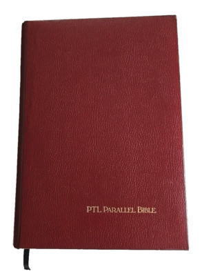 1983 PTL Parallel First Edition KJV Living Bible Large Print Padded Leather HC-image