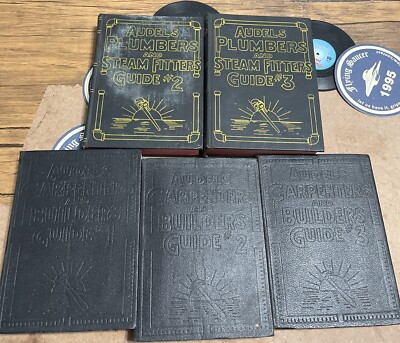 AUDELS PLUMBERS, CARPENTERS,  AND BUILDERS GUIDE Antique Book Lot-image