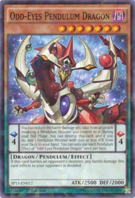 Yugioh! LP Odd-Eyes Pendulum Dragon - SP15-EN012 - Shatterfoil - 1st Edition Lig-image