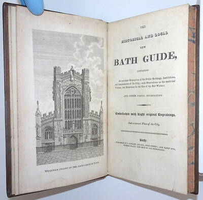 Historical And Local New Bath Guide BATH SOMERSET ENGLAND Illustrated MAP C1823-image