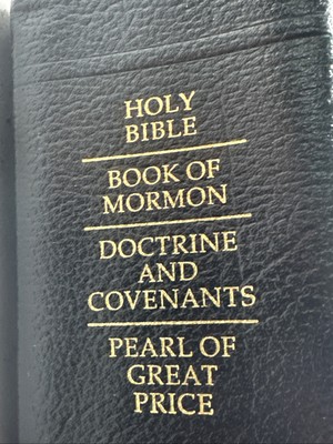 Book of Mormon/D&C/PofGP/Holy Bible 1979 Black Leather-image