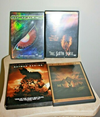 4 Great Movies Batman Begins/The Sixth Sense Collec/The Mummy Ultimate/Godzilla -image