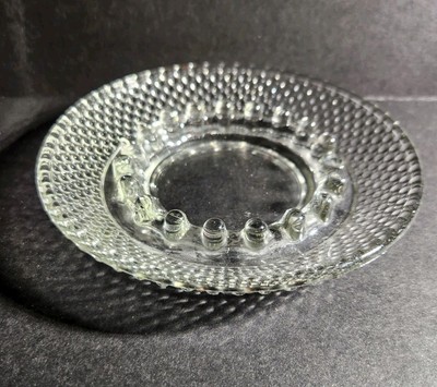 Vintage Mid-Century Modern English Hobnail Ashtray Westmoreland Glass Crystal 6